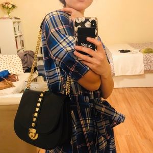 Calvin Klein black leather handbag